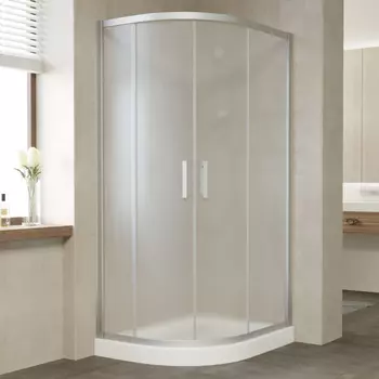 Душевой уголок Vegas Glass ZS-F 100*80 07 10 профиль матовый хром, стекло сатин