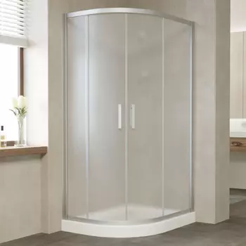 Душевой уголок Vegas Glass ZS-F 100*90 07 10 профиль матовый хром, стекло сатин
