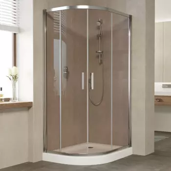 Душевой уголок Vegas Glass ZS-F 100*80 08 05 профиль глянцевый хром, стекло бронза