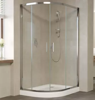 Душевой уголок Vegas Glass ZS-F 110*100 08 01 профиль глянцевый хром, стекло прозрачное