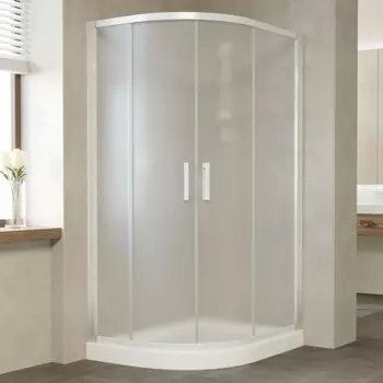 Душевой уголок Vegas Glass ZS-F 110*90 01 10 профиль белый, стекло сатин