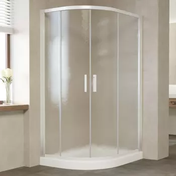 Душевой уголок Vegas Glass ZS-F 110*100 01 02 профиль белый, стекло шиншилла