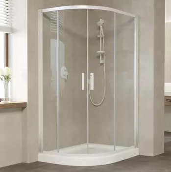 Душевой уголок Vegas Glass ZS-F 110*100 01 01 профиль белый, стекло прозрачное