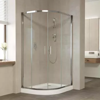 Душевой уголок Vegas Glass ZS-F 110*90 08 01 профиль глянцевый хром, стекло прозрачное