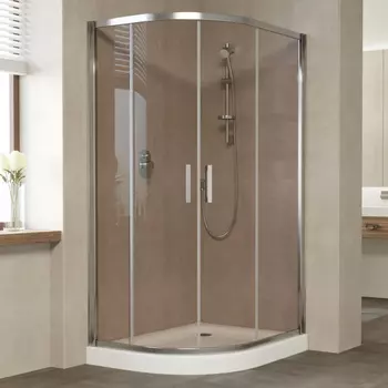 Душевой уголок Vegas Glass ZS-F 110*80 08 05 профиль глянцевый хром, стекло бронза