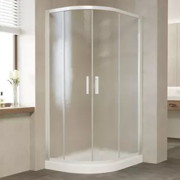 Душевой уголок Vegas Glass ZS-F 110*80 01 02 профиль белый, стекло шиншилла