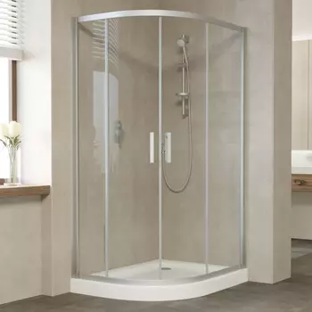 Душевой уголок Vegas Glass ZS-F 110*90 07 01 профиль матовый хром, стекло прозрачное