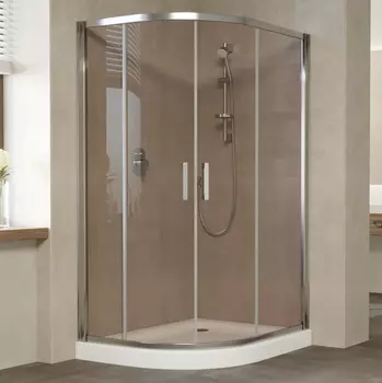 Душевой уголок Vegas Glass ZS-F 120*110 08 05 профиль глянцевый хром, стекло бронза