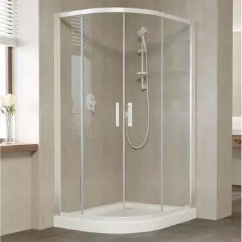 Душевой уголок Vegas Glass ZS-F 120*110 01 01 профиль белый, стекло прозрачное