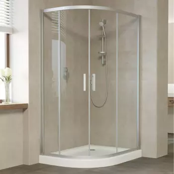 Душевой уголок Vegas Glass ZS-F 120*100 07 01 профиль матовый хром, стекло прозрачное