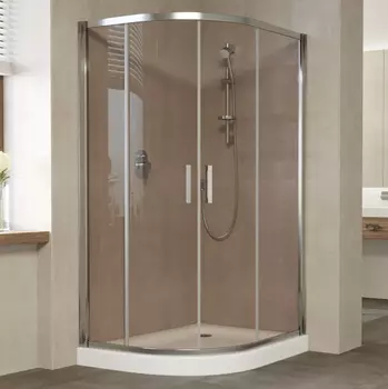Душевой уголок Vegas Glass ZS-F 120*80 08 05 профиль глянцевый хром, стекло бронза