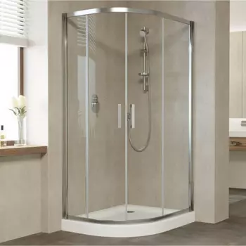 Душевой уголок Vegas Glass ZS-F 90*80 08 01 профиль глянцевый хром, стекло прозрачное