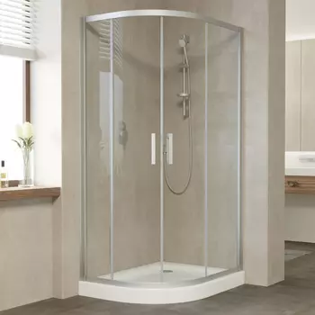 Душевой уголок Vegas Glass ZS-F 90*80 07 01 профиль матовый хром, стекло прозрачное