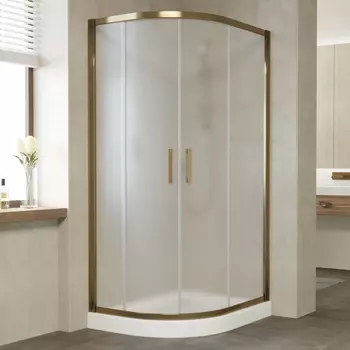 Душевой уголок Vegas Glass ZS-F 90*80 05 10 профиль бронза, стекло сатин