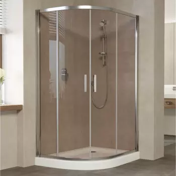 Душевой уголок Vegas Glass ZS-F 90*80 08 05 профиль глянцевый хром, стекло бронза