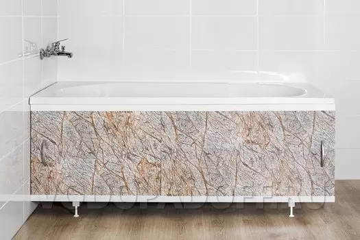 Фотоэкран под ванну 2106_1 Мрамор золото Классик Размер 148/168