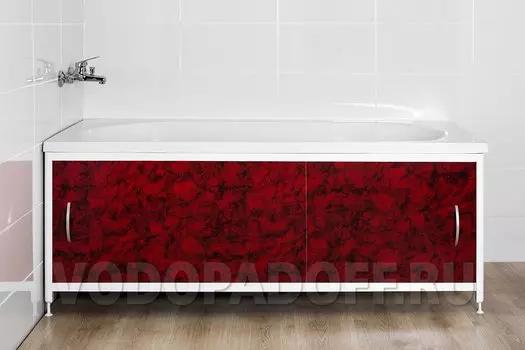 Фотоэкран под ванну 4056 Мрамор вишневый Премиум Размер 148/168