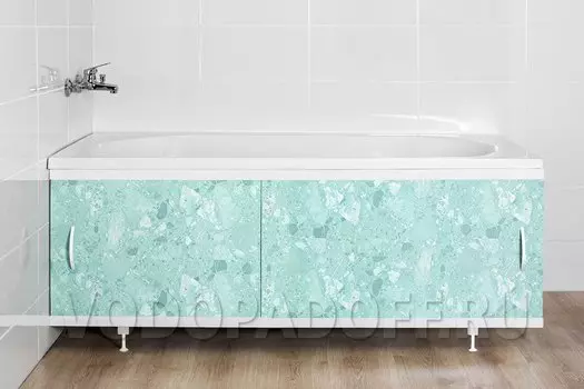 Фотоэкран под ванну 4059 Мрамор светло-зеленый Классик Размер 148/168