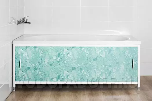 Фотоэкран под ванну 4059 Мрамор светло-зеленый Премиум Размер 148/168