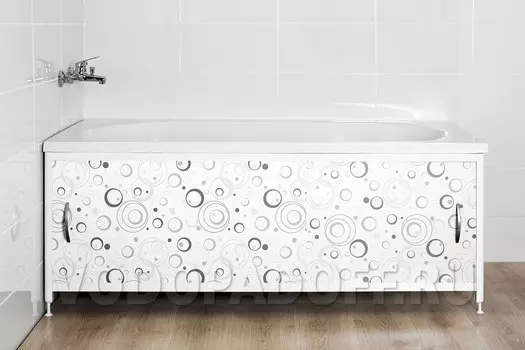 Фотоэкран под ванну 4256 Мрамор пепел Премиум Размер 148/168