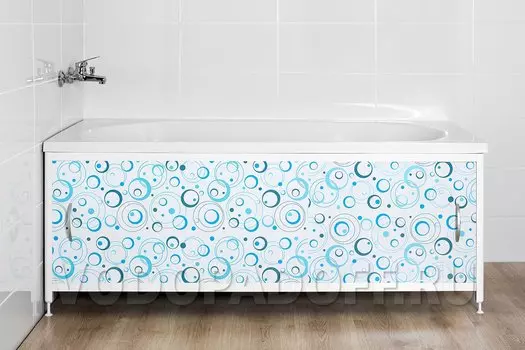 Фотоэкран под ванну 4293 Гало голубой Премиум Размер 148/168