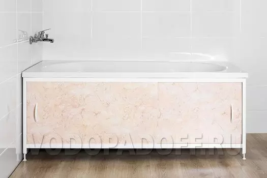 Фотоэкран под ванну 4452 Мрамор светлокоричневый Премиум Размер 148/168