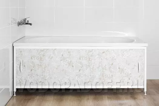 Фотоэкран под ванну 4615 Мрамор светлый Премиум Размер 148/168