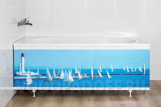 Фотоэкран под ванну 6007 Парусники Классик Размер 148/168