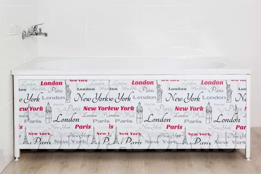 Фотоэкран под ванну 6008 Столицы Премиум Размер 148/168