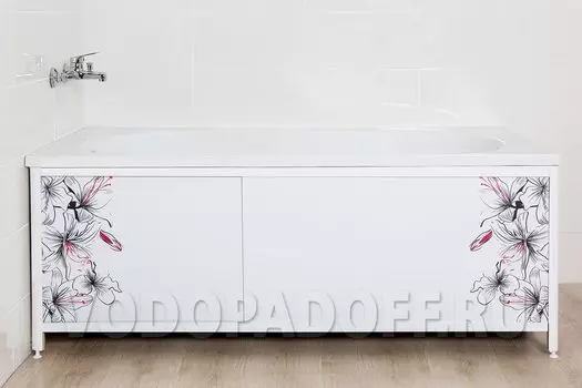 Фотоэкран под ванну 6011 Лилии Премиум Размер 148/168