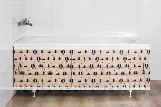 Фотоэкран под ванну 6018 Кошки на крыше Классик Размер 148/168