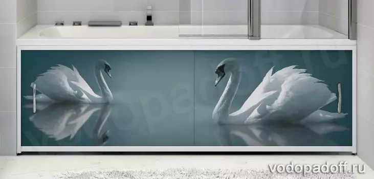 Фотоэкран под ванну Francesca Premium Лебеди Размер на заказ изготовление 1-2 дня