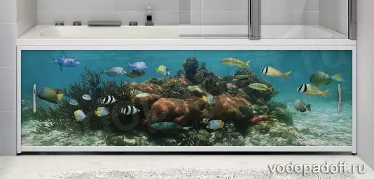 Фотоэкран под ванну Francesca Premium Морские рыбы Размер на заказ изготовление 1-2 дня