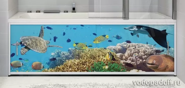 Фотоэкран под ванну Francesca Premium Обитатели глубин Размер на заказ изготовление 1-2 дня
