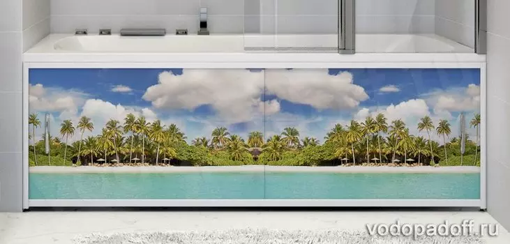 Фотоэкран под ванну Francesca Premium Пляж Размер на заказ изготовление 1-2 дня