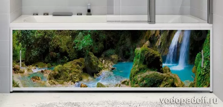 Фотоэкран под ванну Francesca Premium Водопад в лесу Размер на заказ изготовление 1-2 дня