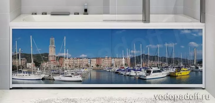 Фотоэкран под ванну Francesca Premium Яхты в порту Размер на заказ изготовление 1-2 дня