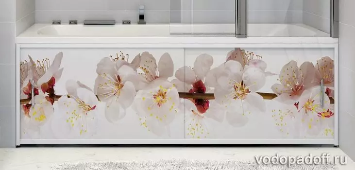 Фотоэкран под ванну Francesca Premium Японская сакура Размер на заказ изготовление 1-2 дня
