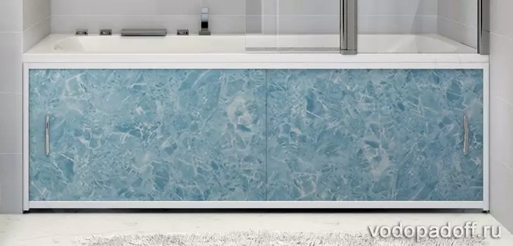 Экран под ванну Francesca Premium голубой мрамор Размер на заказ изготовление 1-2 дня