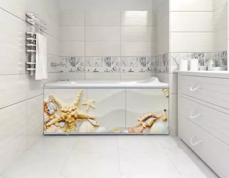 Экран под ванну раздвижной Морская звезда 148 см