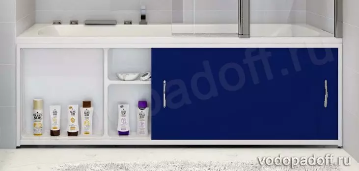 Экран под ванну с полочкой Francesca Premium 1.5/1.7/1.8 синий