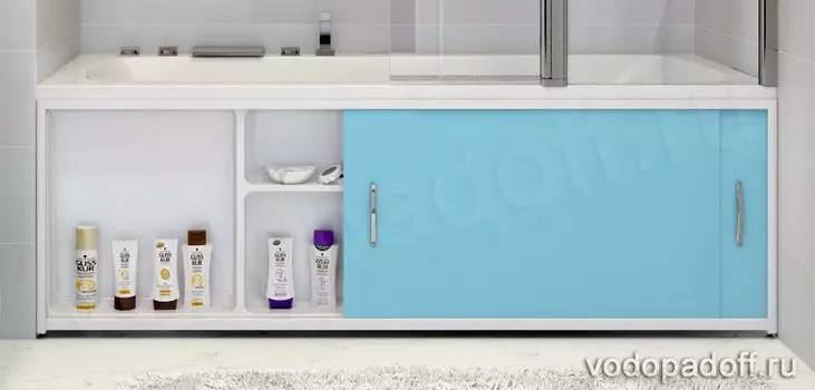 Экран под ванну с полочкой Francesca Premium 1.5/1.7/1.8 голубой