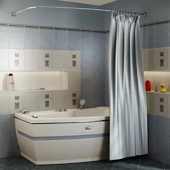 Карниз Chrome для шторки на ванну "Аризона"