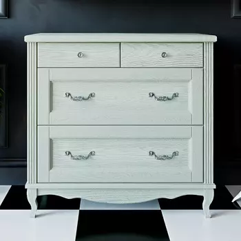 Комод ValenHouse Лиора 90 слоновая кость, фурнитура хром