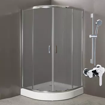 Комплект Душевой уголок BelBagno Uno R 2 90 P Cr + Смеситель BelBagno Tanaro TAN ESDM CRM для душа + Душевой гарнитур BelBagno Vittoria VIT SAL CRM