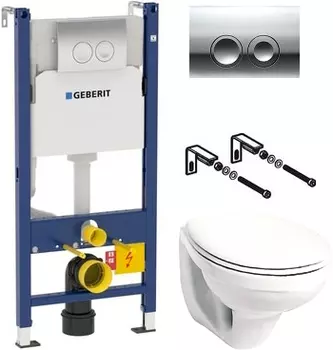 Комплект Geberit KOLO Idol 5 в 1 унитаз с микролифтом + инсталляция + кнопка