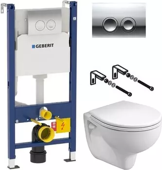 Комплект Geberit KOLO Rekord 5 в 1 подвесной унитаз + инсталляция + кнопка