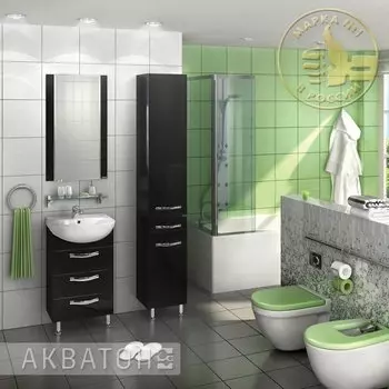 Комплект мебели Акватон Ария 50 Н черный глянец