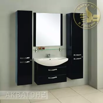 Комплект мебели Акватон Ария 80 М черный глянец
