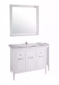 Комплект мебели ASB-Woodline Гранда 105 белый/патина серебро